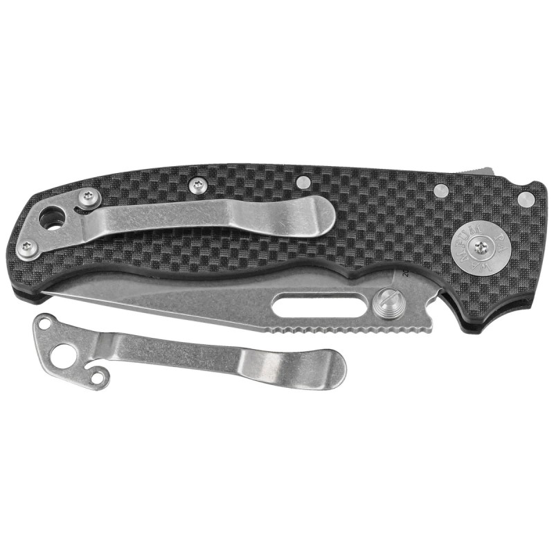 Nóż składany Demko AD20.5 Clip Point Carbon Fiber, Stonewashed CPM 20CV by Andrew Demko (205-20CV-CARBON-CP)