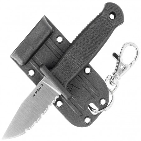 Nóż Demko Armiger 2 Clip Point Black TPR, Satin 4034SS by Andrew Demko (ARM2-4034SS-CP-SERR) Nóż Demko Armiger 2 Clip Point Black TPR, Satin 4034SS by Andrew Demko (ARM2-4034SS-CP-SERR)