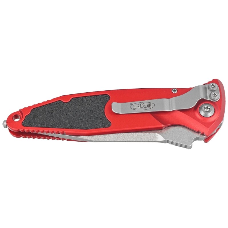 Nóż automatyczny Microtech Socom Elite Auto S/E Red Aluminium/3M, Stonewashed M390 by Tony Marfione (160A-10RD)