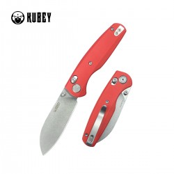 Nóż składany Kubey Breeze Red G10, Stonewashed 14C26N by Caleb Waldman (KU288B)