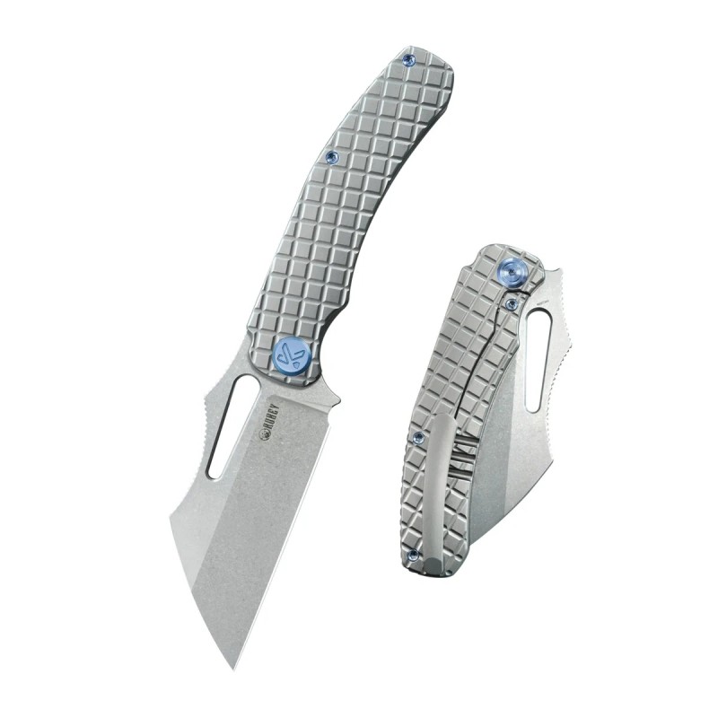 Nóż składany Kubey Sylow Gray Titanium, Stonewashed 14C28N by James Lowe (KU260A)