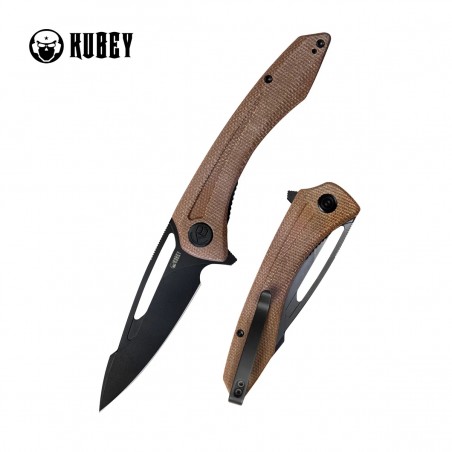 Nóż składany Kubey Merced Tan Micarta, Blackwashed AUS-10 by Sherif Manganas (KU345E) Nóż składany Kubey Merced Tan Micarta, Blackwashed AUS-10 by Sherif Manganas (KU345E)