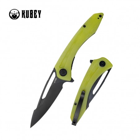 Kubey Merced Knife Translucent Yellow G10, Blackwashed AUS-10 by Sherif Manganas (KU345C) Kubey Merced Knife Translucent Yellow G10, Blackwashed AUS-10 by Sherif Manganas (KU345C)