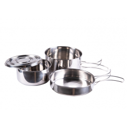 Zestaw biwakowy Mil-Tec Stainless Steel Cook Set, 4 elementów (14648100)
