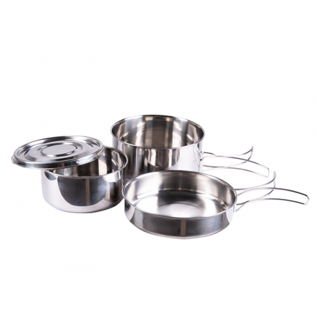 Zestaw biwakowy Mil-Tec Stainless Steel Cook Set, 4 elementów (14648100) Zestaw biwakowy Mil-Tec Stainless Steel Cook Set, 4 elementów (14648100)