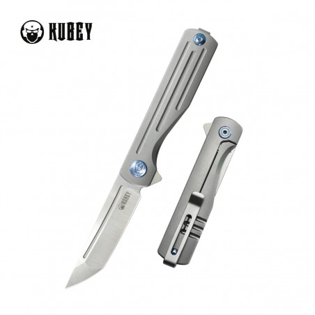 Nóż składany Kubey Musō Grey Titanium, Belt Satin M390 by Tiguass (KB244A) Nóż składany Kubey Musō Grey Titanium, Belt Satin M390 by Tiguass (KB244A)