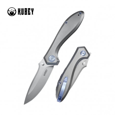 Nóż składany Kubey Ruckus Gray Titanium, Beadblasted CPM 20CV by Sherif Manganas (KB314Q) Nóż składany Kubey Ruckus Gray Titanium, Beadblasted CPM 20CV by Sherif Manganas (KB314Q)