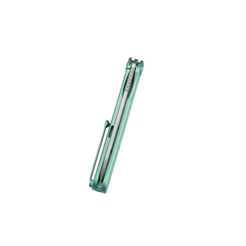 Nóż składany Kubey Dandy Green Titanium, Sandblasted CPM S90V by Maksym Tkachuk (KB247F)