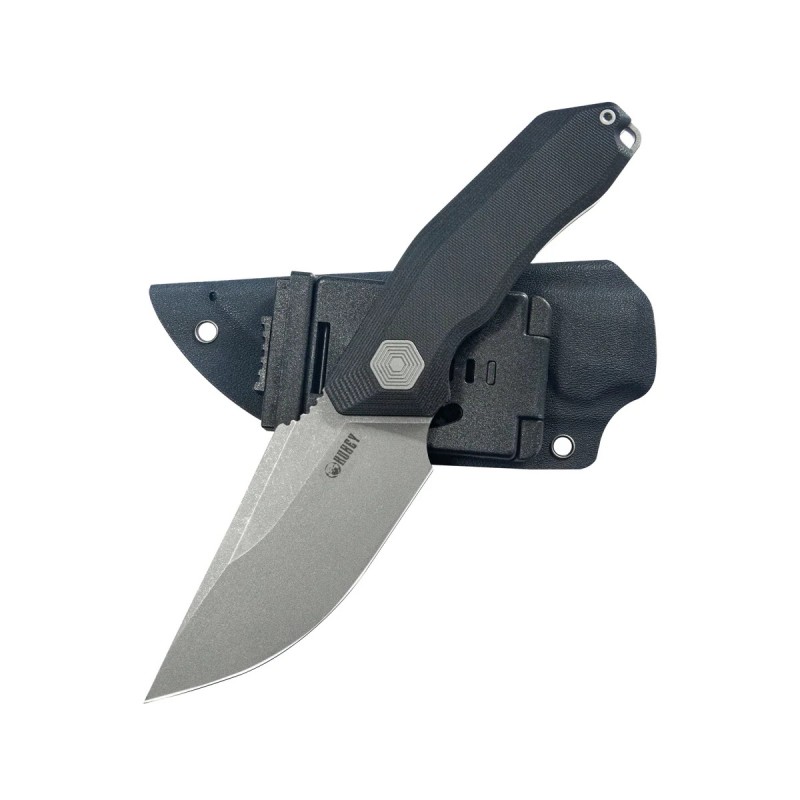 Nóż Kubey Basilisk Black G10, Stonewashed 14C28N by Damned Designs (KU381A)