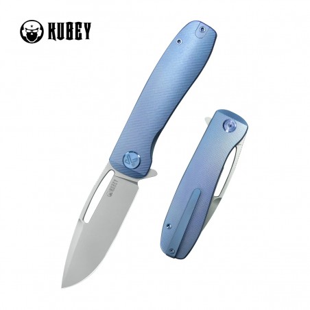 Nóż składany Kubey Supercell Blue Titanium, Stonewashed 14C28N by K.C. Spiron (KU353B) Nóż składany Kubey Supercell Blue Titanium, Stonewashed 14C28N by K.C. Spiron (KU353B)