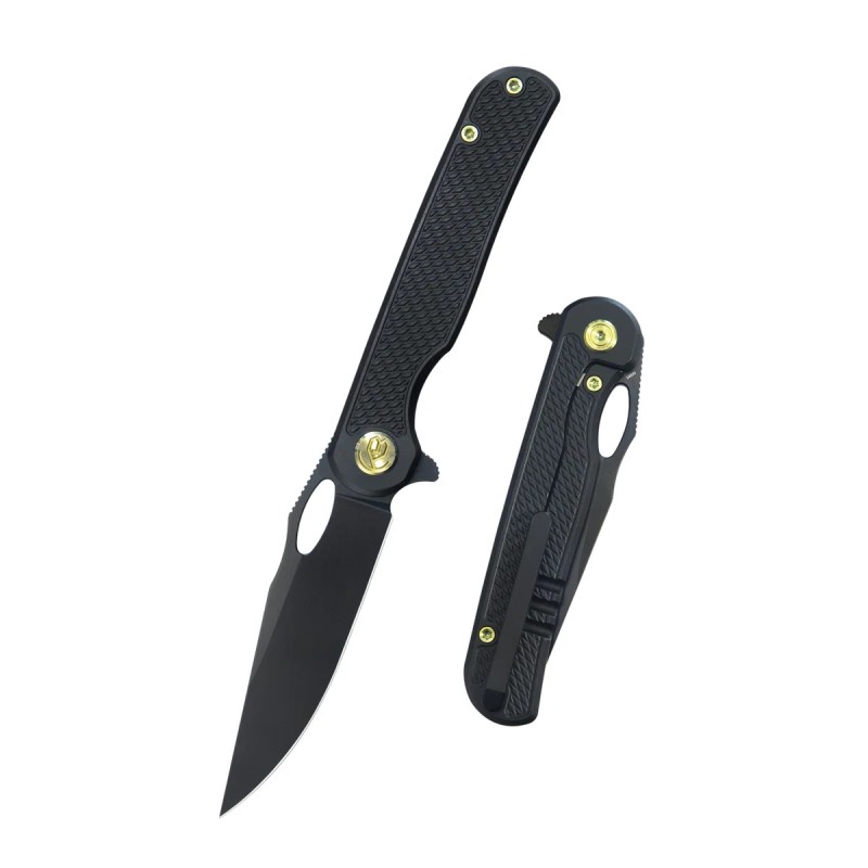 Nóż składany Kubey KB Knives Hydro Black Titanium, Black DLC M390 by Mark Perez (KB323B)