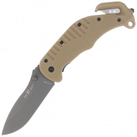 Nóż ratowniczy ESP RKK-01 Khaki PA66 Polyamide, Titanium Gray PVD AUS-8 Nóż ratowniczy ESP RKK-01 Khaki PA66 Polyamide, Titanium Gray PVD AUS-8