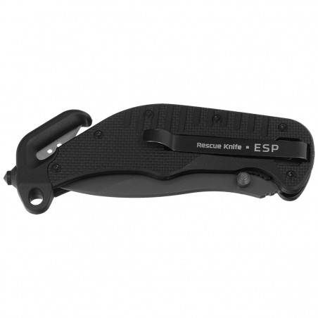 Nóż ratowniczy ESP RK-01 Black PA66 Polyamide, Titanium Gray PVD AUS-8 Nóż ratowniczy ESP RK-01 Black PA66 Polyamide, Titanium Gray PVD AUS-8