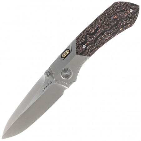 Nóż składany Remette RTPT-D Gray Titanium/Copper Carbon Fiber, Pearlescent M390 Nóż składany Remette RTPT-D Gray Titanium/Copper Carbon Fiber, Pearlescent M390