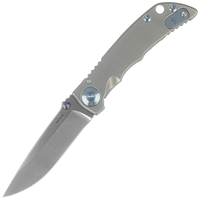 Nóż składany Spartan Blades Harsey Folder 3.25 Gray Titanium, Blue HW, Stonewashed CPM S45VN by William W. Harsey Jr. (SF10SWBL)
