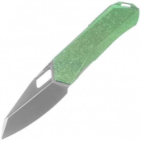 Nóż składany Remette Woodpecker Crystal Green Titanium, Hand Grinding Pearlescent M390 (RTWP-IG)