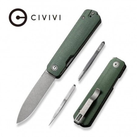 Nóż składany Civivi Sendy Green Canvas Micarta, Gray Stonewashed Nitro-V by Ben Petersen (C21004A-1) Nóż składany Civivi Sendy Green Canvas Micarta, Gray Stonewashed Nitro-V by Ben Petersen (C21004A-1)