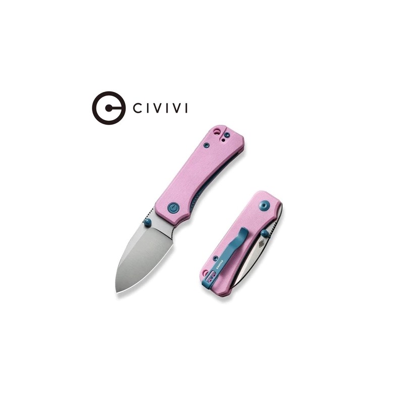 Nóż składany CIVIVI Baby Banter Powder Pink G10, Satin Nitro-V by Ben Petersen (C19068S-10)