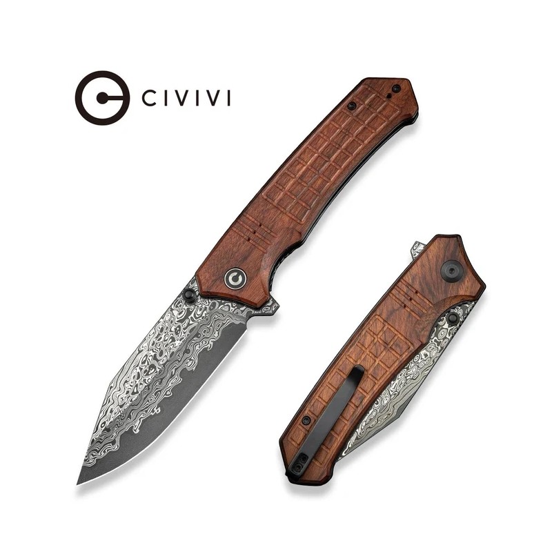 Nóż składany Civivi Tacticorix Guibourtia Wood, Damascus (C23055-DS1)