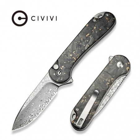 Nóż składany Civivi Button Lock Elementum II Shredded Carbon Fiber/Golden Shred, Damascus (C18062P-10) Nóż składany Civivi Button Lock Elementum II Shredded Carbon Fiber/Golden Shred, Damascus (C18062P-10)