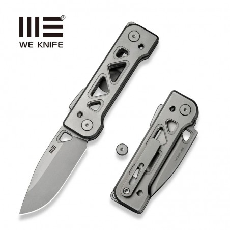 Nóż składany WE Knife Tyro Gray Titanium, Stonewashed CPM 20CV by Snecx Tan (WE24001-2) Nóż składany WE Knife Tyro Gray Titanium, Stonewashed CPM 20CV by Snecx Tan (WE24001-2)