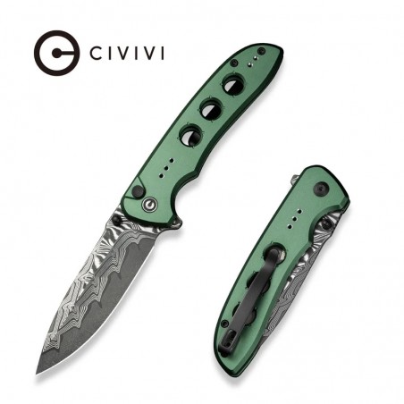 Nóż składany Civivi Hyperpulse Green Aluminium, Damascus (C23087A-DS1) Nóż składany Civivi Hyperpulse Green Aluminium, Damascus (C23087A-DS1)