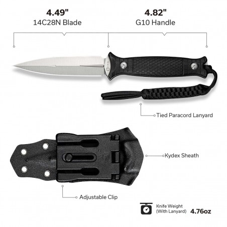 Nóż Civivi Perfrico Black G10, Satin 14C28N (C23026-1) Nóż Civivi Perfrico Black G10, Satin 14C28N (C23026-1)