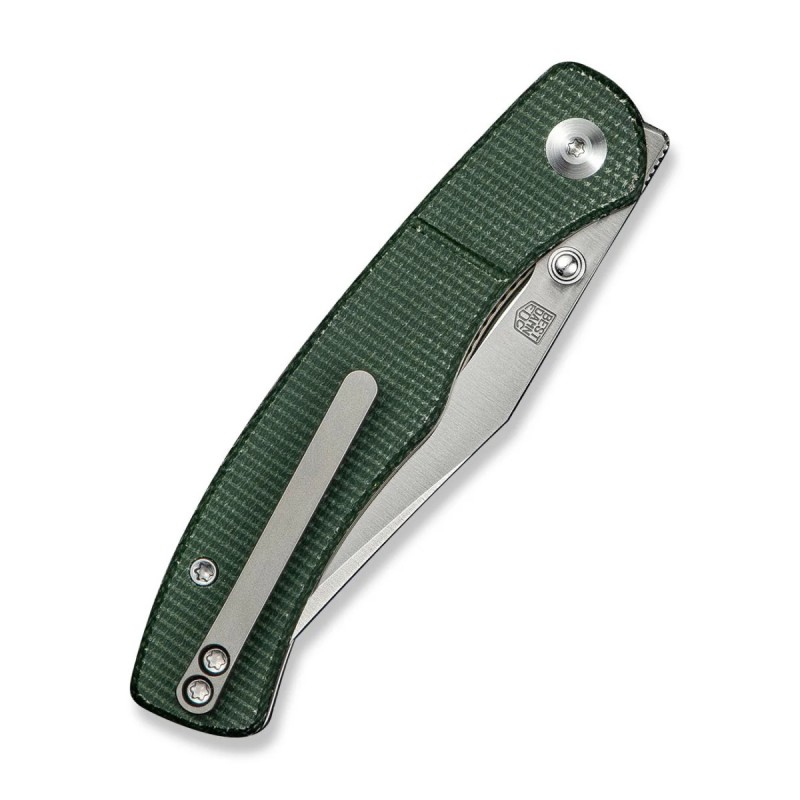 Nóż składany Civivi Clingman Green Canvas Micarta, Satin Nitro-V by Taylor Martin Best Damn EDC (C23065-4)