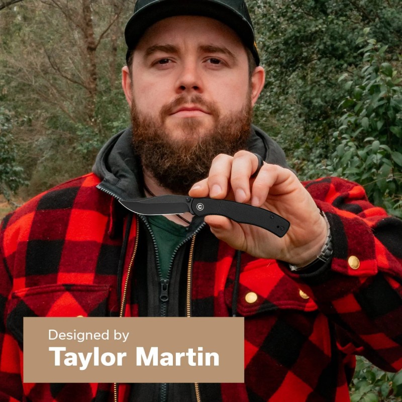 Nóż składany Civivi Clingman Black G10, Black Stonewashed Nitro-V by Taylor Martin Best Damn EDC (C23065-1)