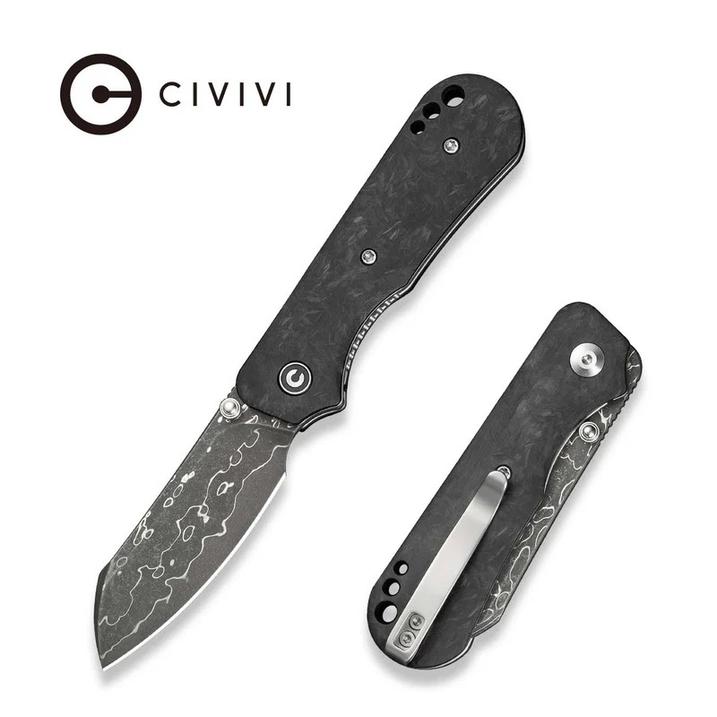 Nóż składany Civivi Crabby Shredded Carbon Fiber, Damascus by Ken Onion Jr. (C24055-DS1)