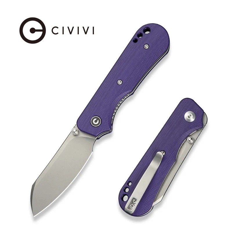 Nóż składany Civivi Crabby Purple G10, Stonewashed 14C28N by Ken Onion Jr. (C24055-2)