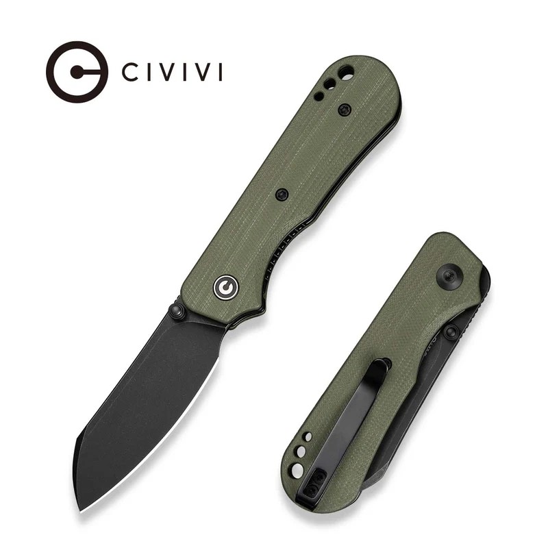 Nóż składany Civivi Crabby OD Green G10, Black Stonewashed 14C28N by Ken Onion Jr. (C24055-1)