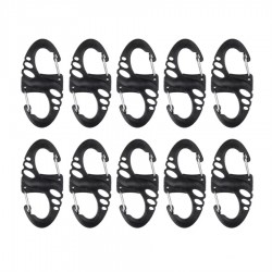 Zestaw karabińczyków Mil-Tec S-Hook czarne 10 szt.