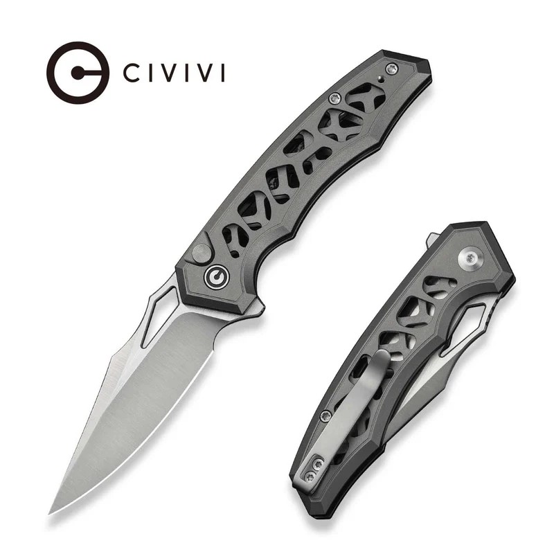 Nóż składany Civivi Anaaki Gray Aluminium, Satin Nitro-V (C24039-2)