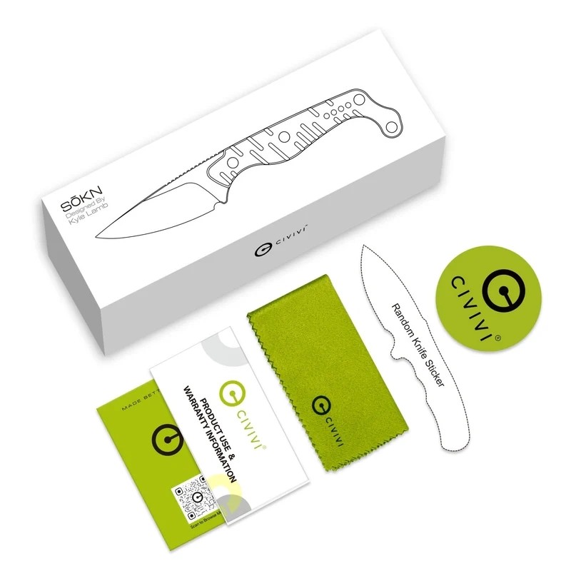 Nóż Civivi Sōkn Gray G10, Satin Nitro-V by Kyle Lamb (C22027-2)