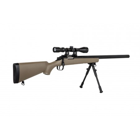 Replika karabinu snajperskiego Specna Arms SA-S12 EDGE™ z lunetą i dwójnogiem Tan