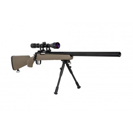 Replika karabinu snajperskiego Specna Arms SA-S12 EDGE™ z lunetą i dwójnogiem Tan