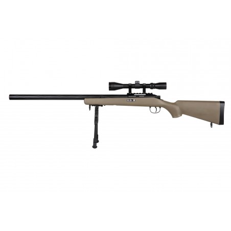 Replika karabinu snajperskiego Specna Arms SA-S12 EDGE™ z lunetą i dwójnogiem Tan