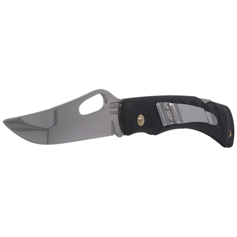 Nóż składany Mikov Crocodile Clip Point Black ABS, Mirror, Klips (243-NH-1/B BLACK/CLIP)