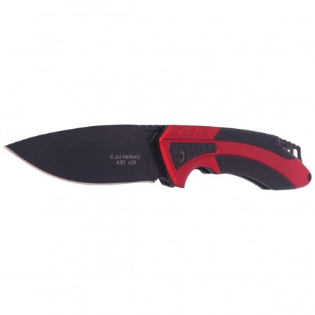 Nóż składany Herbertz Solingen Black / Red Aluminium, Black Blade (576812) Nóż składany Herbertz Solingen Black / Red Aluminium, Black Blade (576812)