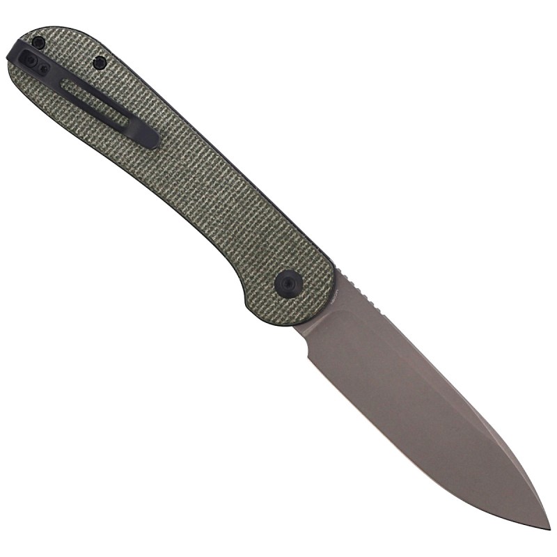 Nóż składany CIVIVI Button Lock Elementum Dark Green Micarta, Gray Stonewashed (C2103C)
