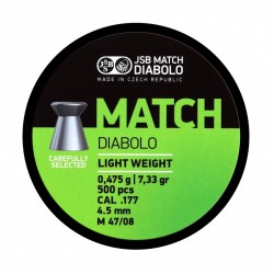 Śrut diabolo JSB Match Light 4,50 mm 500 szt. 0,475 g /...