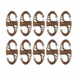 Zestaw karabińczyków Mil-Tec S-Hook coyote 10 szt.