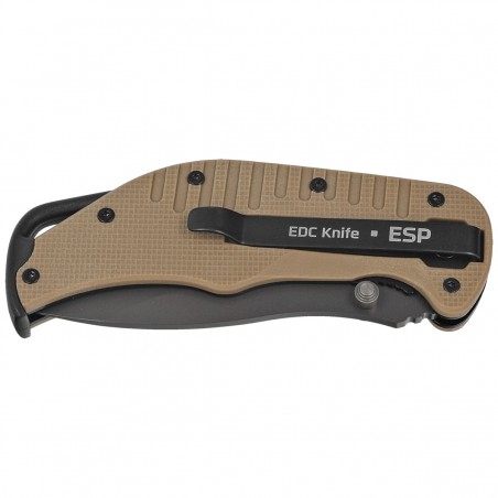 Nóż składany ESP EK-KB-01 Khaki/Black PA66 Polyamide, Titanium Gray PVD AUS-8 Nóż składany ESP EK-KB-01 Khaki/Black PA66 Polyamide, Titanium Gray PVD AUS-8