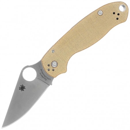 Nóż składany Spyderco Para 3 Brown Canvas Micarta, Satin Cru-Wear by Sal i Eric Glesser (C223MPCW)