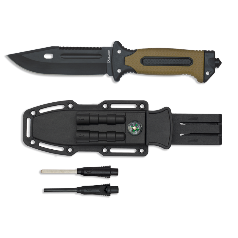 Nóż Martinez Albainox ABS/Rubber Coyote/Black, Black 3Cr13Mov (32664)