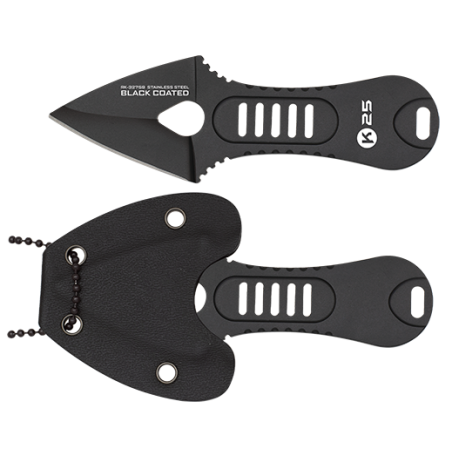 Nóż na szyję K25 RK-32759 Black Steel, Black Titanium 7Cr17Mov