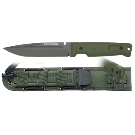 Nóż K25 RK-32756 Green Rubber, Titanium-Coated 4Cr13Mov