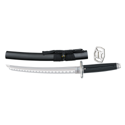 Sztylet japoński tanto Tokisu Yokimura Black Rubber, Satin AISI 1065 (32763)