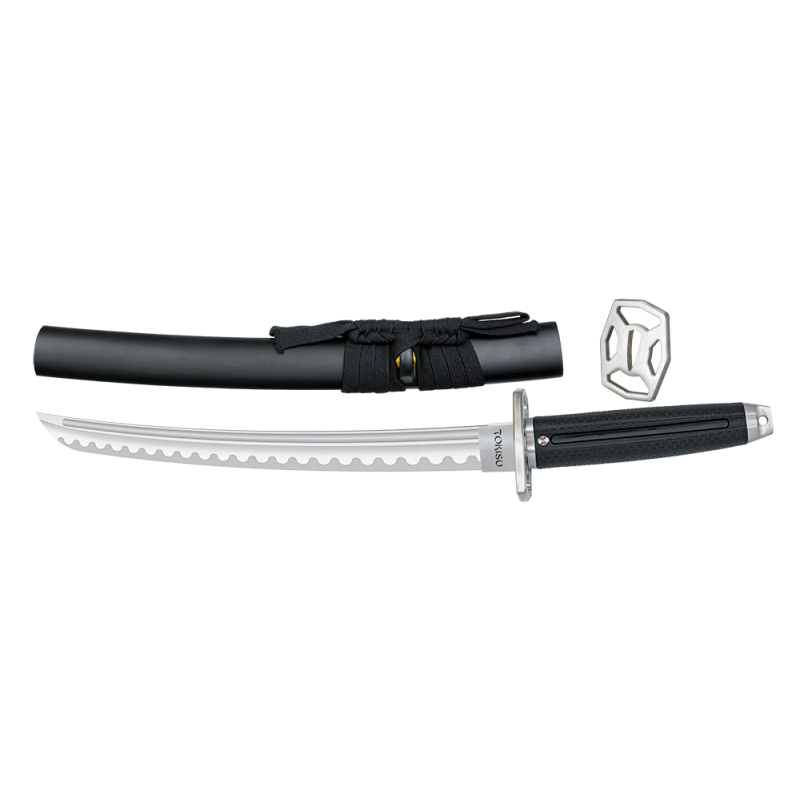 Sztylet japoński tanto Tokisu Yokimura Black Rubber, Satin AISI 1065 (32763)